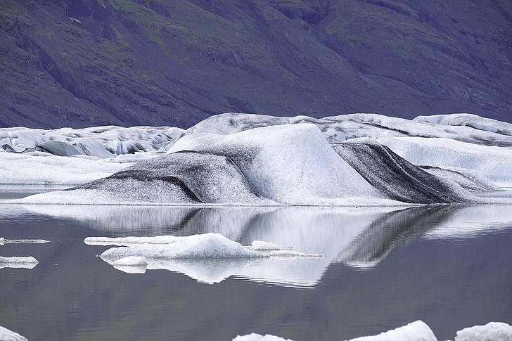 Island, glaciär, drivande isberg, Ice, kalla, landskap, spegling