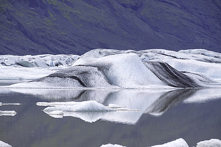 Island, ledovec, řízení ledovce, LED, chlad, krajina, zrcadlení
