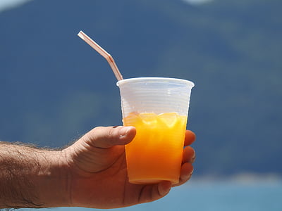 饮料, 热, 海滩, 假期, 夏季, 溶胶, 刷新