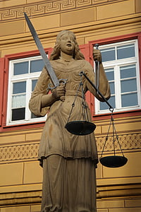 Justizia, Rysunek, Kobieta, poziome, Miecz, Sprawiedliwości, Waiblingen