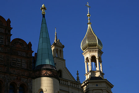 Schwerin, Castelo, cúpulas, Alemanha, Torres, arquitetura, Palácio