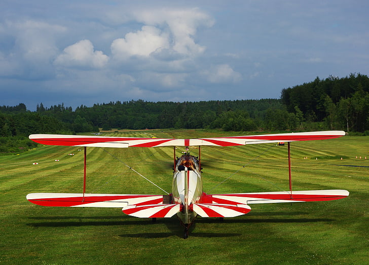 sport aircraft, aircraft, runway, meadow, glider pilot, aviation, propeller
