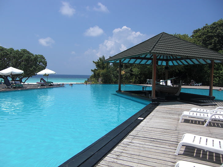 Maldiverna, pool, South sea, tyst, Holiday, ön, koppla av