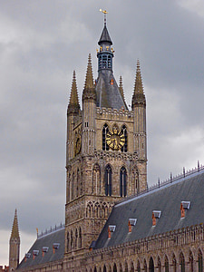 flèche de la cathédrale, Ypres, point de repère, belge, architecture, Saint-martin, historique