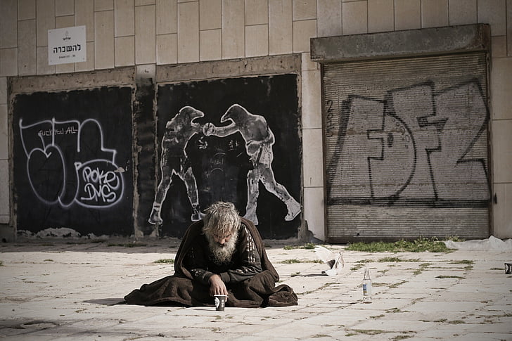 бездомен, улица, изкуство, реалност, бездомността, хора, бедността