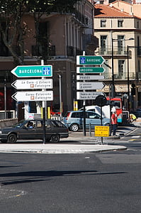 Барселона, Улица, знак, цикл, Испания, Каталония, городские улицы