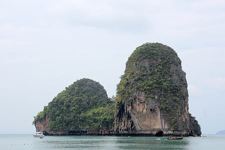 thailand, rock, nature, sea, water, holiday, view