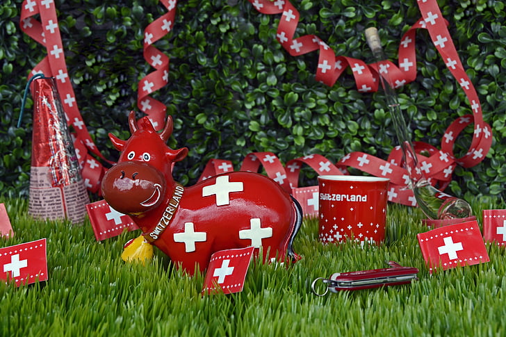 giornata nazionale, Svizzera, festeggiare, souvenir, bandiera, Bandierina Svizzera, diametro di SAC