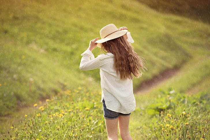 human, person, girl, hat, female, nature, out