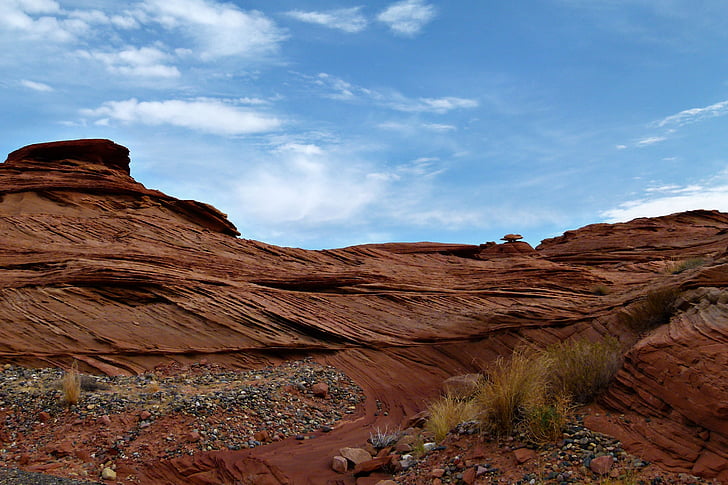 Glen canyon, Arizona, ASV, sarkana, akmeņi, dekorācijas, ainava
