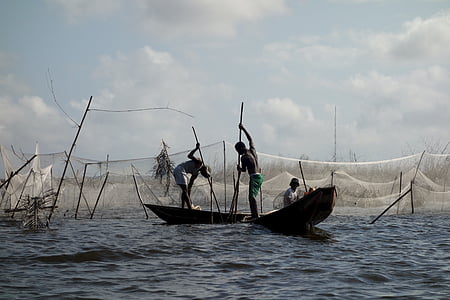 Benin, Lago, África, Waterpolo, barco, pesca, mar