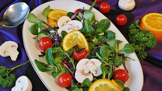 Salat, gemischter Salat, Rohkost, gesund, Vitamine, Essen, Grün