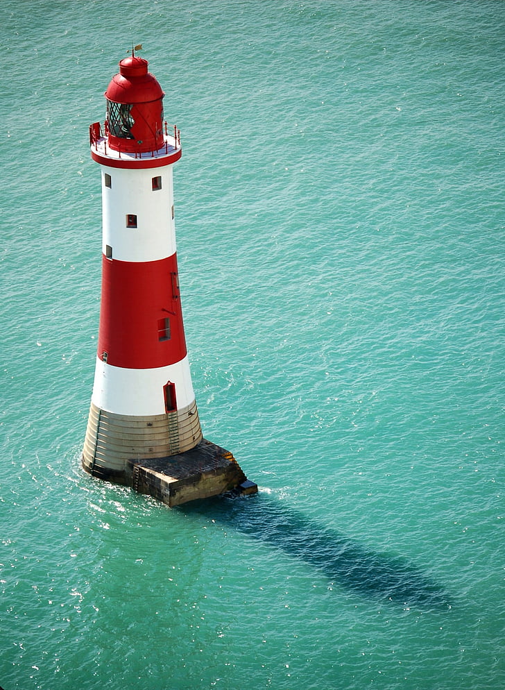 lighthouse, sea, water, eastbourne, belle, tout, guidance