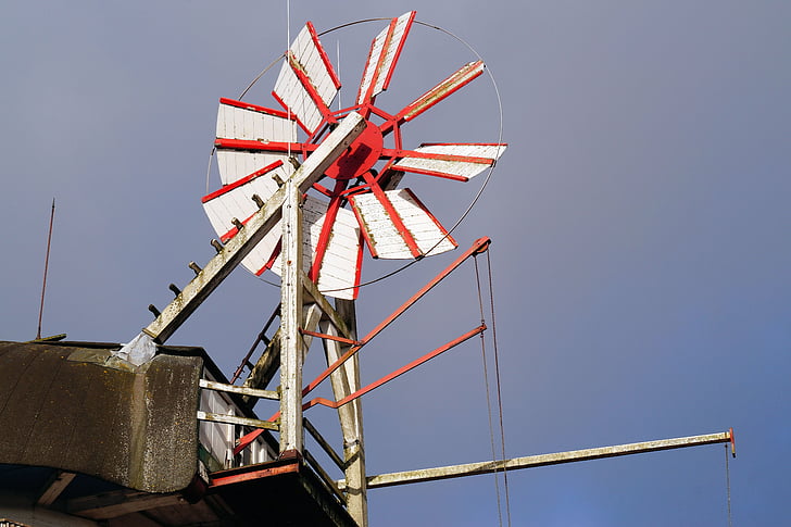 mill, windmill, grind grain, sky, wing, dutch, east frisia