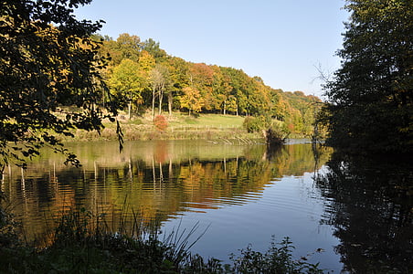 風景, 水, 自然, 湖, 静かです, 秋, ハイキング