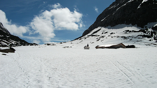 山, 雪, 冬, アルパイン, (karwendel), オーストリア, ミッテンヴァルト