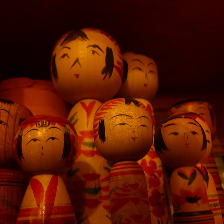 Kokeshi Puppen, Holz, Handwerk, Spielzeug, Kulturen