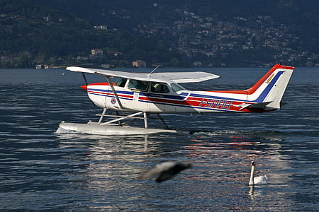 озеро Комо, полет, самолеты, маленький самолет, Италия, Морские судна, Транспорт