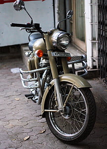 motociklas, dviratis, motociklas, senas, šviesą