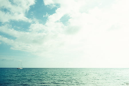 barco, velero, barco de vela, mar, naturaleza, azul, verano