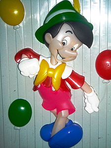 Pinokio, ornament, Szafa, z tworzyw sztucznych, czerwony, zielony, niebieski