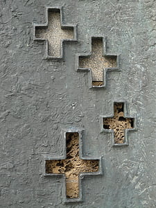 crosses, mourning, metal, tombstone, cemetery, lerchenberg, war cemetery