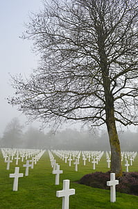 begraafplaats, Amerikaanse begraafplaats, landing, soldaat, d dag, herdenking, Kruis
