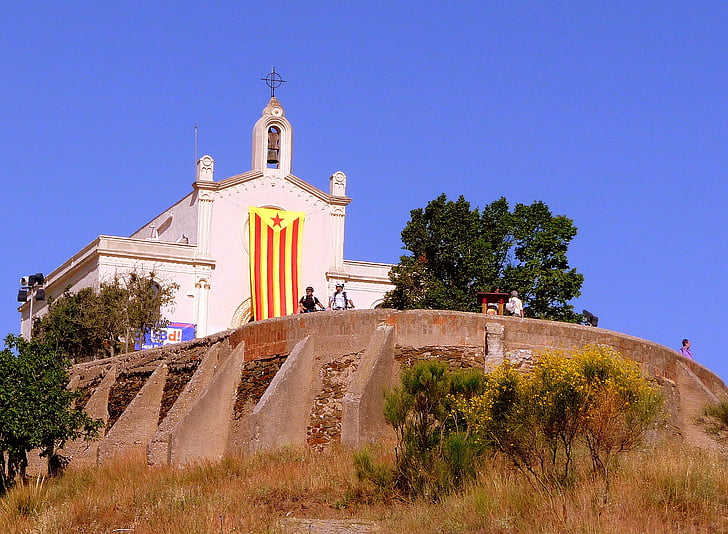 sant ramon, sant boi de llobregat, Catalunya, Catalonia, flagg, uavhengighet, himmelen