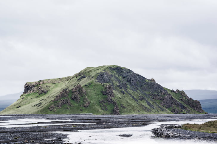 Island, pilvistä, asumaton, harmaa, luonnollinen, Rock, Sea