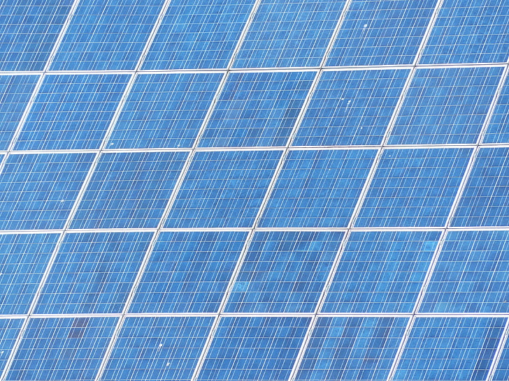solceller, energi, nuværende, miljøvenlig, elproduktion, blå, silicium
