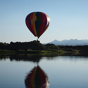 bubliny, Festival, Panguitch, Utah, spuštění, horkovzdušné balóny, reflexe