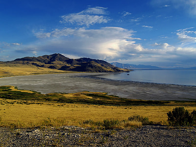Great salt lake, vand, refleksioner, landskab, naturskønne, destinationer, Utah