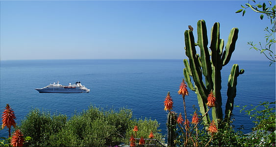 Italia, Costa de Amalfi, agua, Horizon, bueten, vacaciones, sol