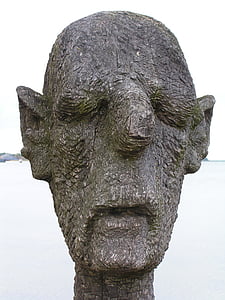 skulptūra, Menas, medienos, atlaikė, vyras, galva, Wieck