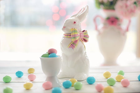 复活节, 小兔子, 糖果, 粉色, 粉彩, 兔子, 假日