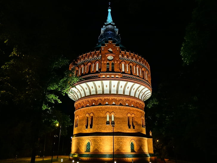 Torre del agua, Bydgoszcz, edificio, arquitectura, histórico, Polonia, Monumento
