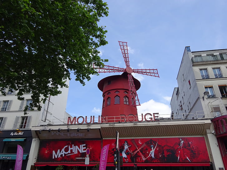 Moulin Rouge, París, Francia, molino rojo