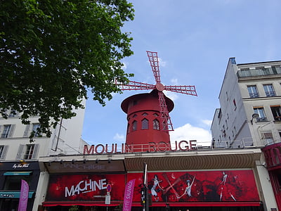 Moulin Rouge, Pariisi, Ranska, punainen mylly