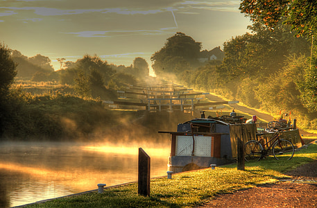 Canal, Sunrise, lukud, Caen hill, kitsas bot, hommikul