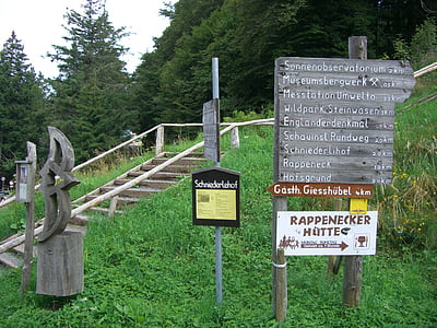 Verzeichnis, Schauinsland, Treppen, Aufstieg, Gipfeltreffen, Hinweisschilder, Schwarzwald