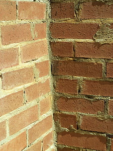 bricks, corner, design, wall, exterior, surface, pattern