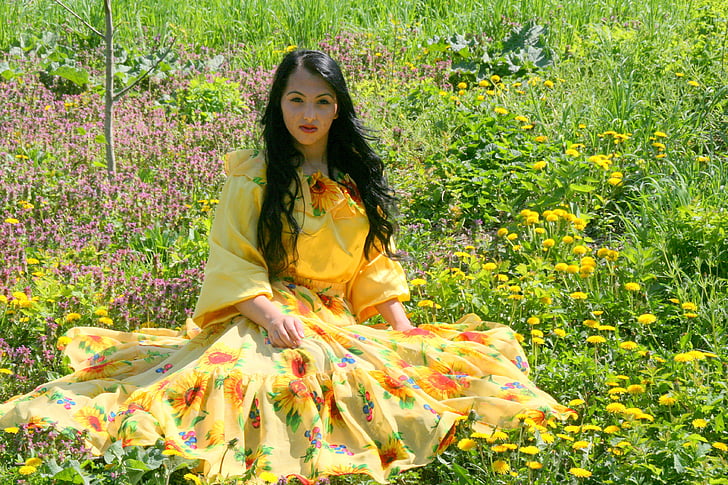 girl, princess, yellow, dress, story