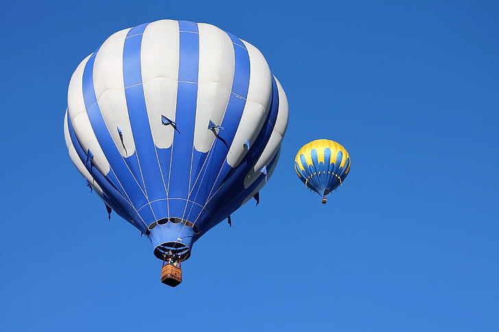 Albuquerque balloon fiesta, ilmapallot, taivas, värikäs, sininen, Ohje, lento