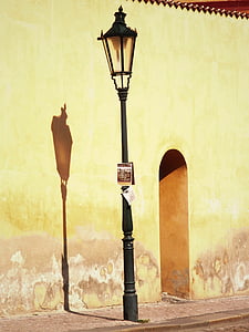 lanterna, sombra, porta de entrada, rua, substituição da lâmpada, Lago dusia, amarelo