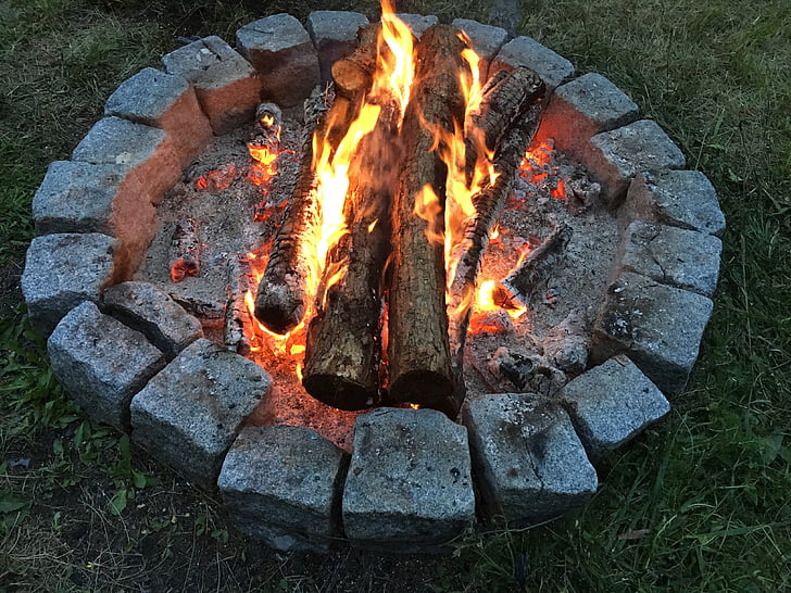 fuego, madera, fogata, barbacoa, ascuas, madera quemada en, fuego - fenómeno natural