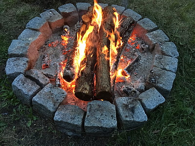ogenj, lesa, taborni ogenj, žar, žerjavica, lesa, ki so spali na, požar - naravni pojav