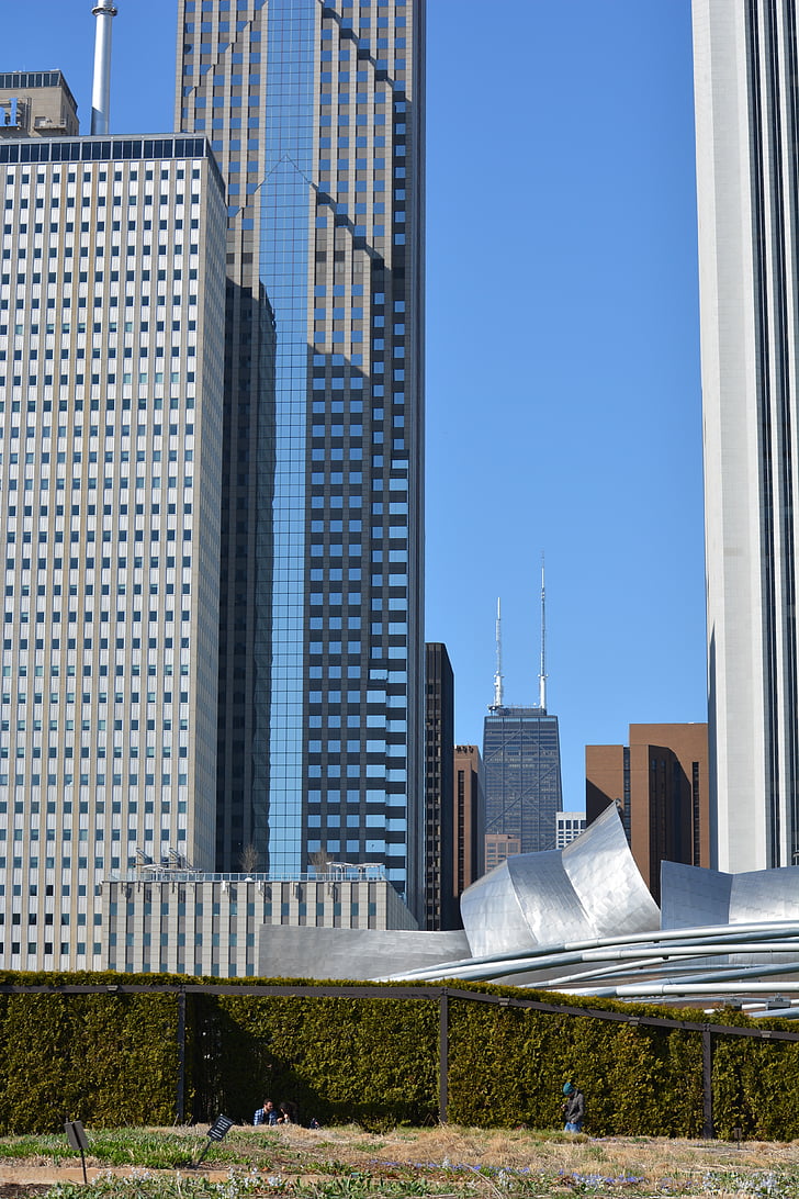 Chicago, città, paesaggio urbano, centro città, urbano, architettura, Illinois