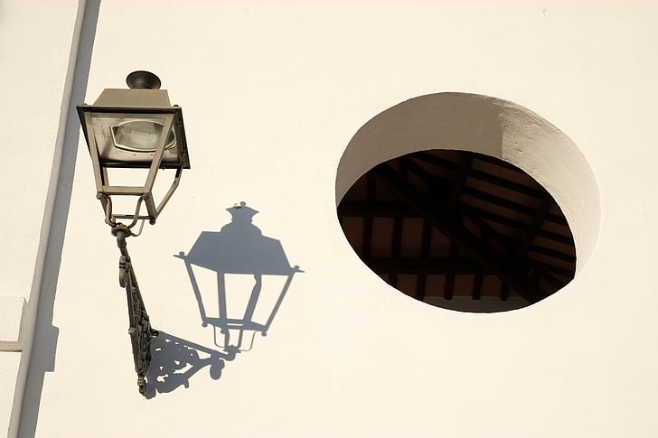 лампа, сянка, дупка, декорация, абстрактни, бяло, кръг