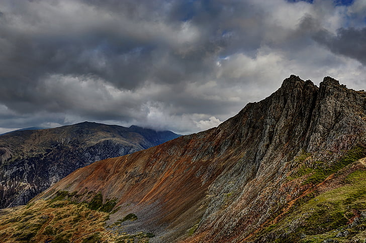 iz zraka, pogled, skalnata, gorskih, Highland, dolina, trava