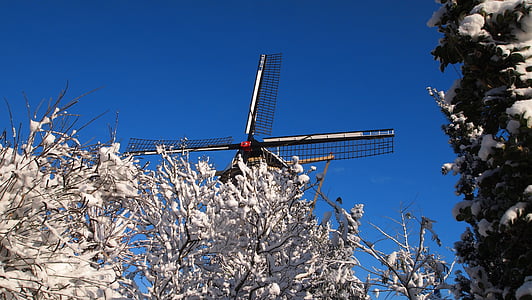 mill, wind mill, netherlands, landscape, monument, mill blades, historic building